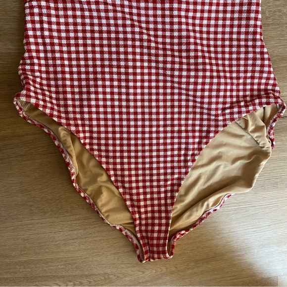 NEW Old Navy Red and White Checkered One Piece Swimsuit - Picture 3 of 7